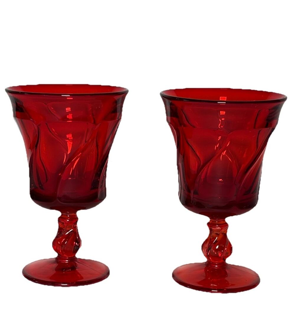 Set of 2 Fostoria Crystal JAMESTOWN-RUBY Water Goblet 6"